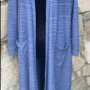 LuLaRoe Blue Textured Cardigan Duster Sz S